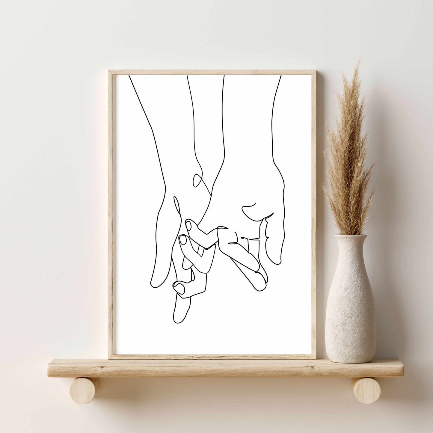 Printed Hands Holding Line Art