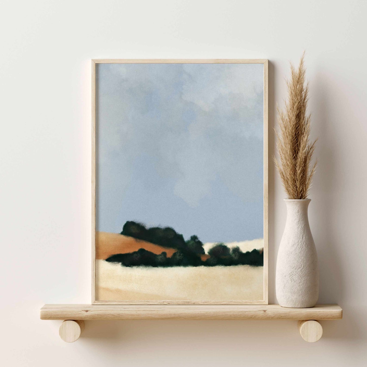 Printable Minimalist Meadow Wall Art Set of 3