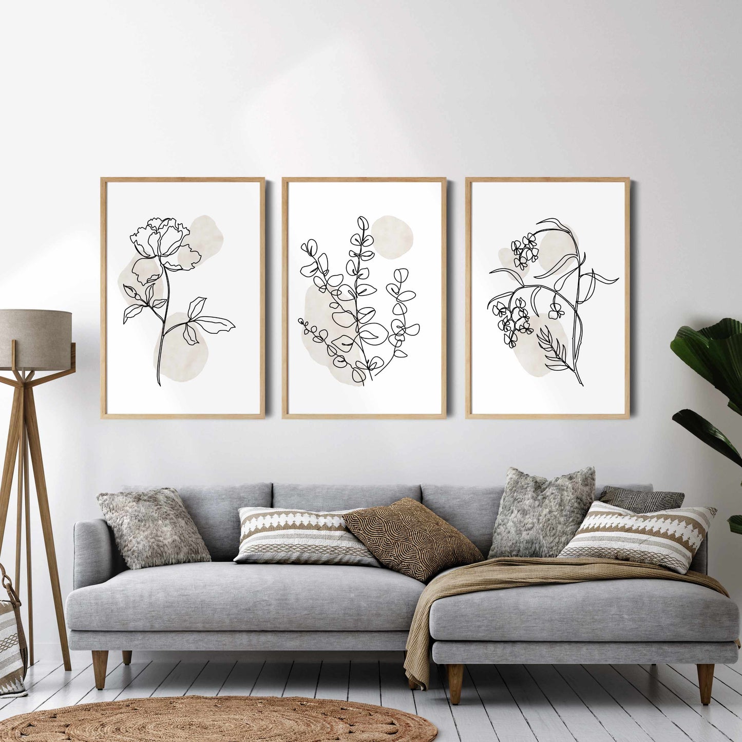 Printable Colorful Botanical Wall Art Set of 3