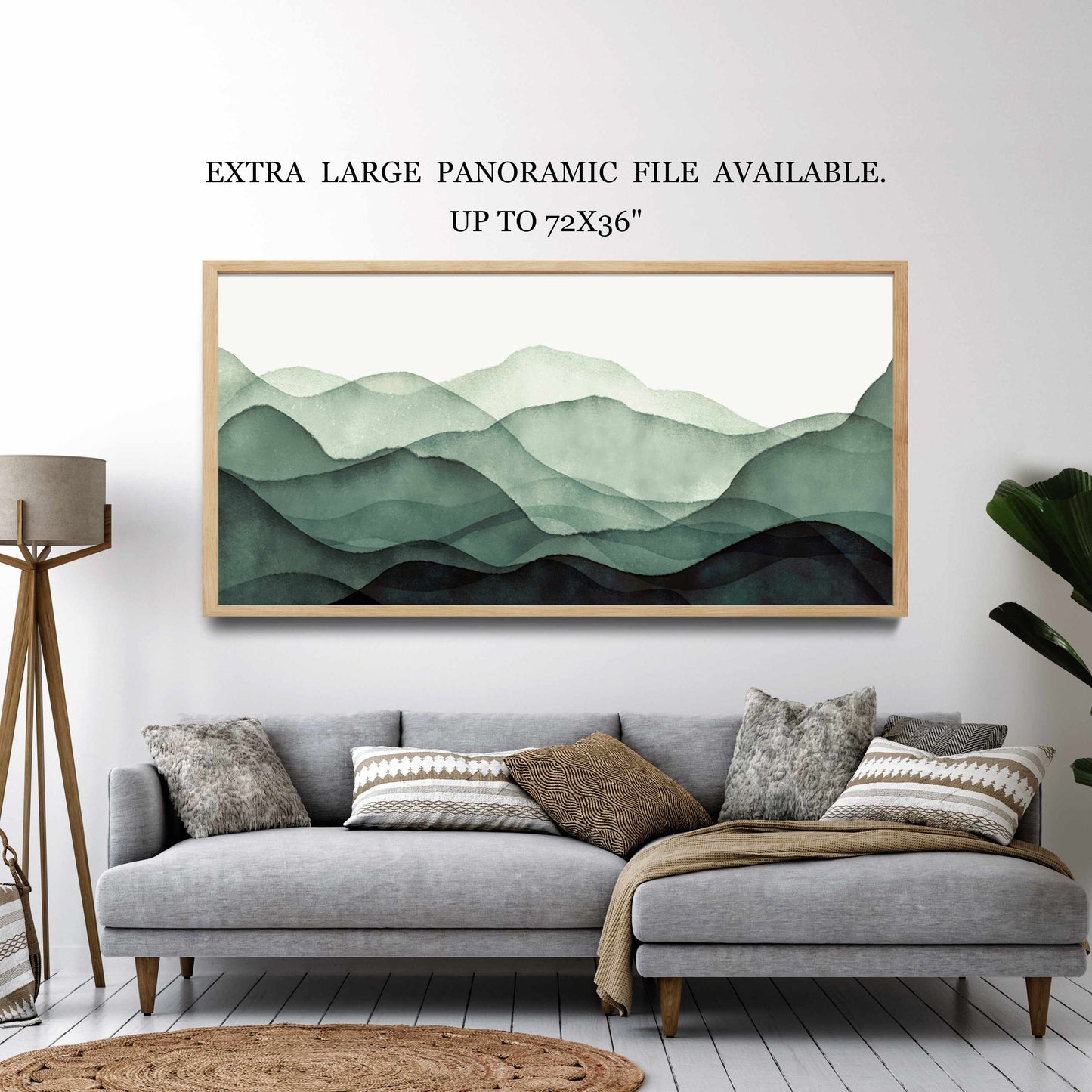Printable Green Watercolor Landscape Wall Art Print