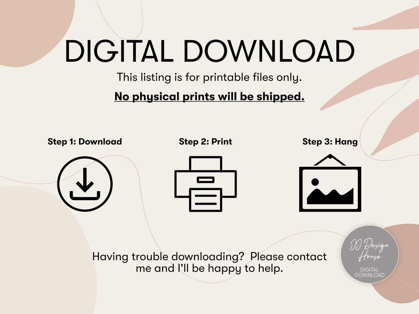 Printable Neutral Watercolor Landscape Wall Art Print