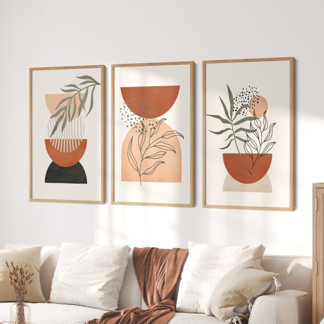Printed Art Mid Century Modern Wall Art Prints Set of 3
