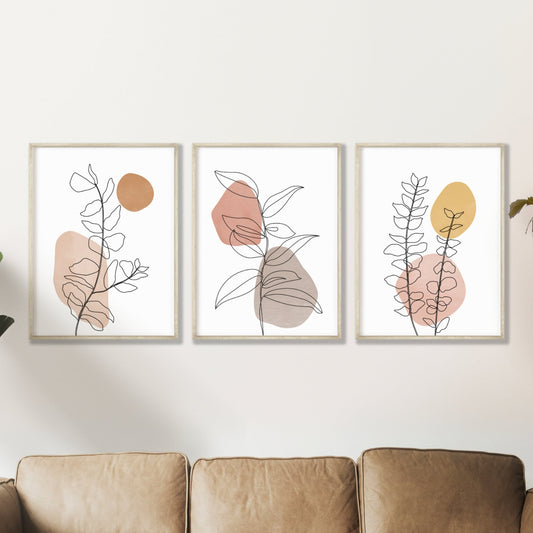 Printed Art Abstract Botanical Wall Art Set