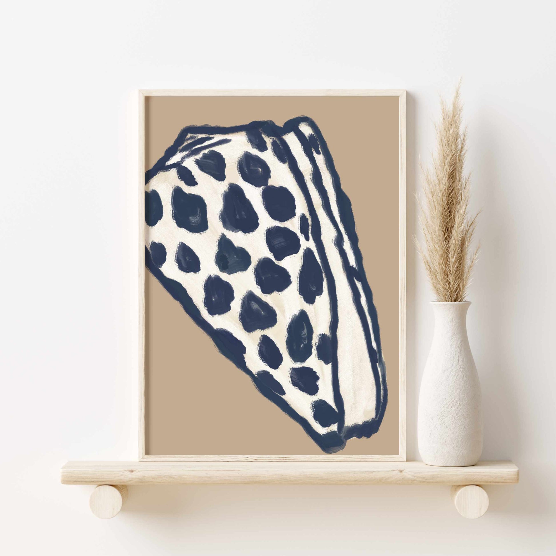 a painting of a piece of pizza on a shelf