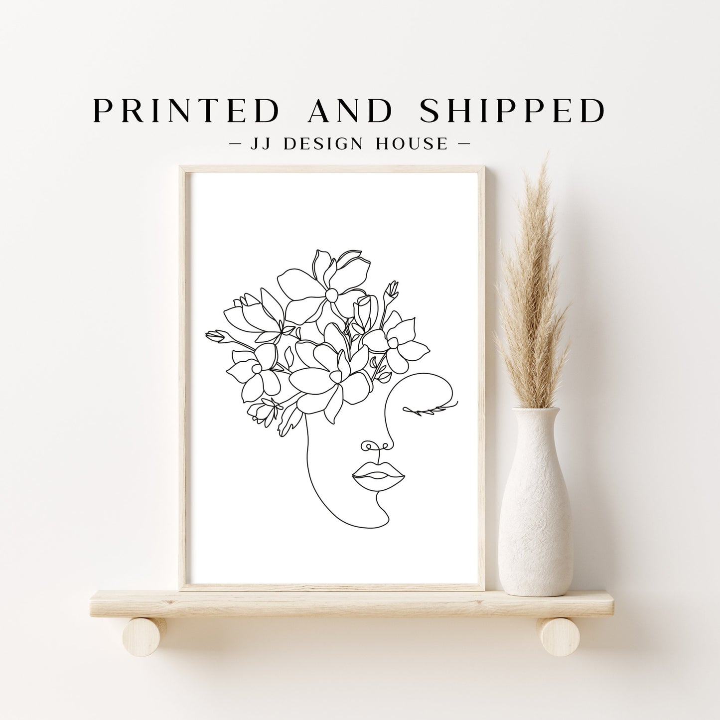 Printed Art Minimalist Woman Line Art Set