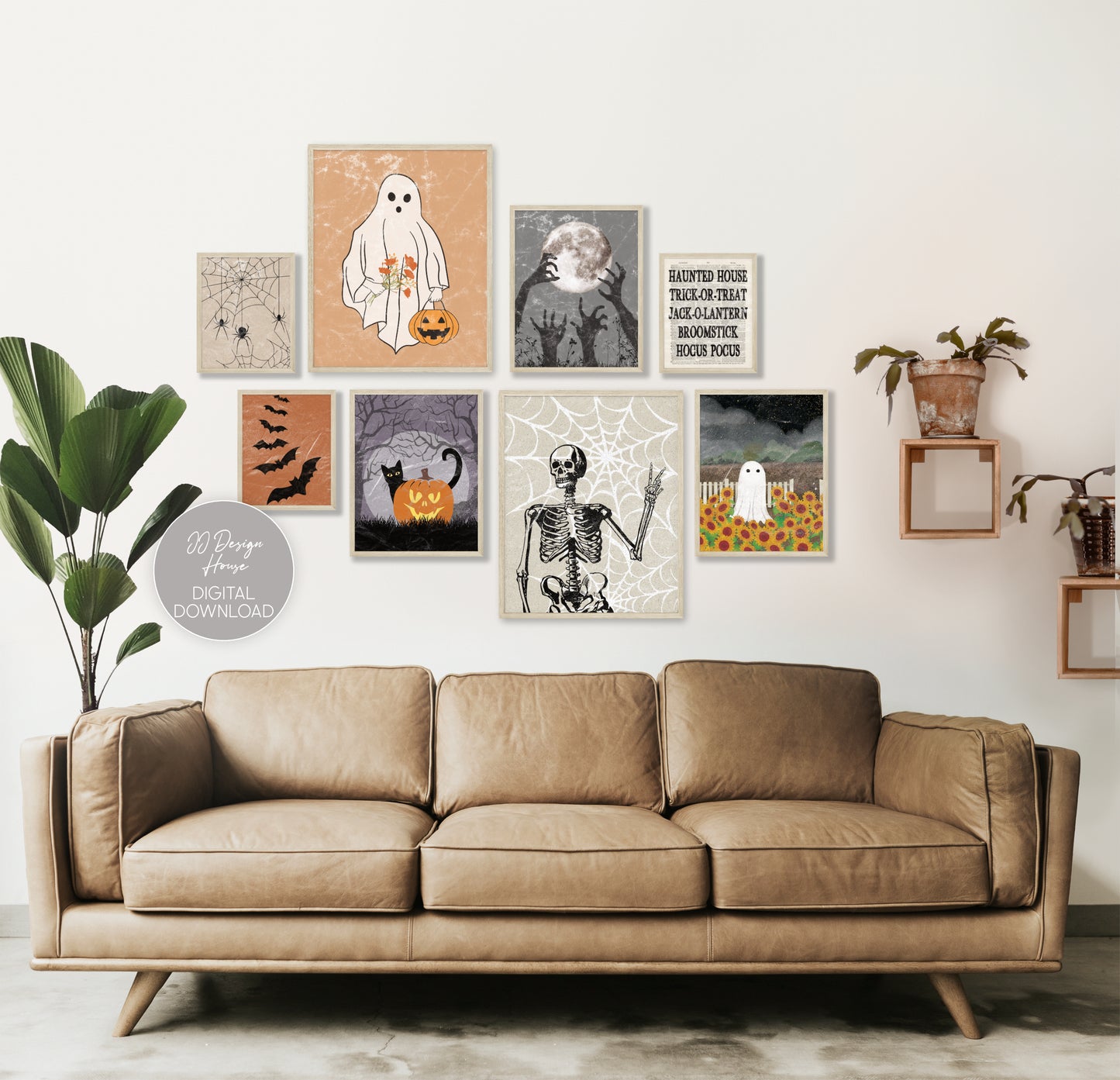 Printable Vintage Halloween Wall Art Set