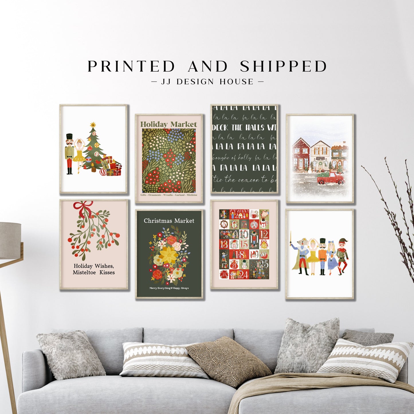 Printed Art Christmas Wall Art, Christmas Prints, Modern Christmas Decor