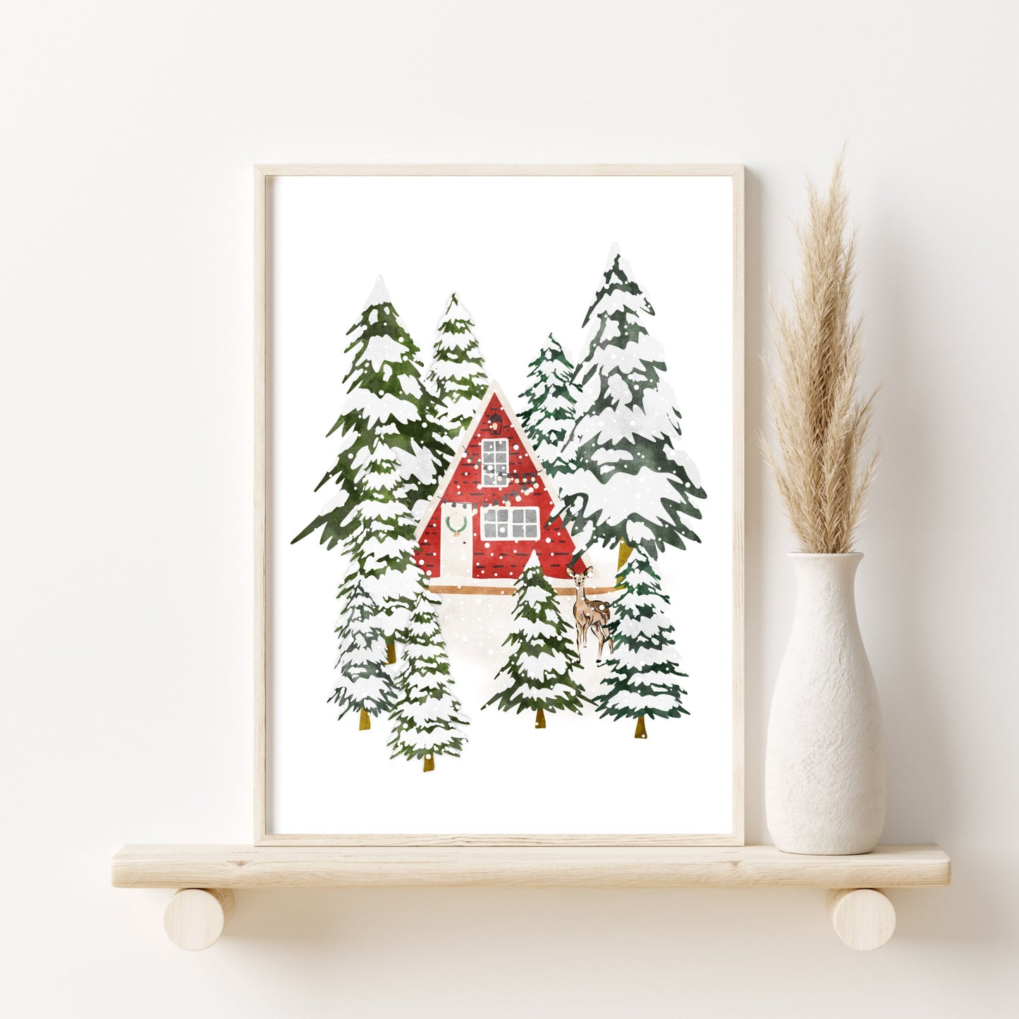Printable Christmas Art, Gallery Wall Set of 8, Christmas Wall Art Downloadable Prints