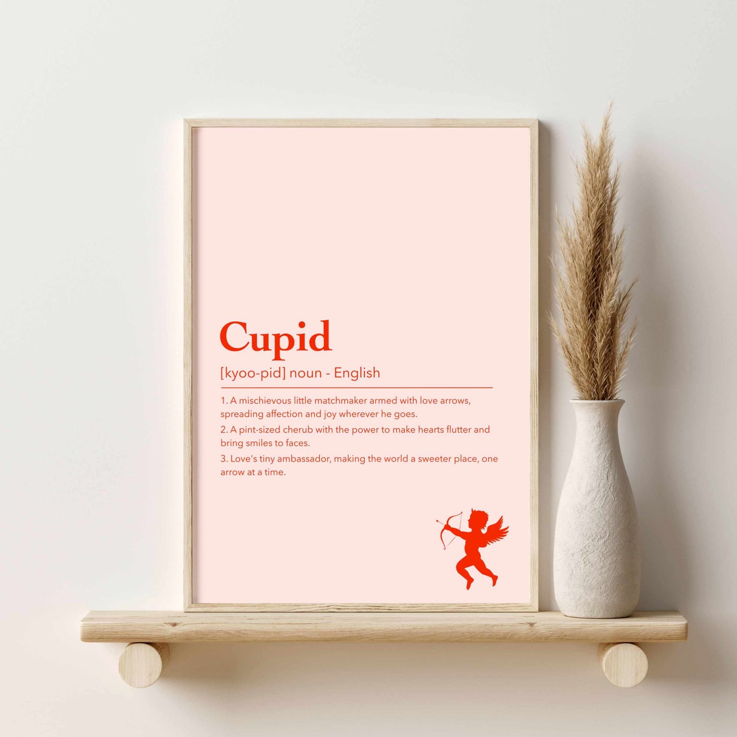 Printed Valentines Day Decor - Romantic Wall Art for Couples in Red and Pink