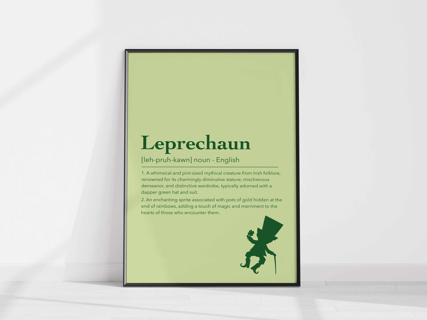 Printed Leprechaun Wall Art Green Decor