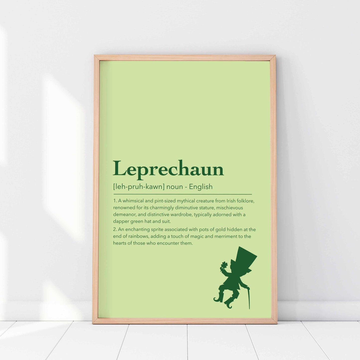 Printed Leprechaun Wall Art Green Decor