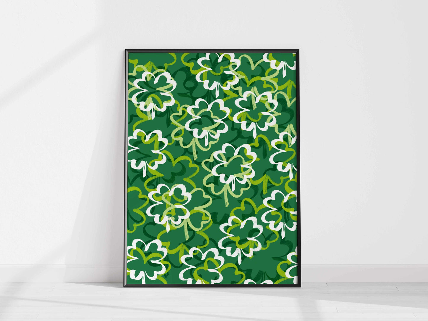 Printed Shamrock Wall Art Green Decor