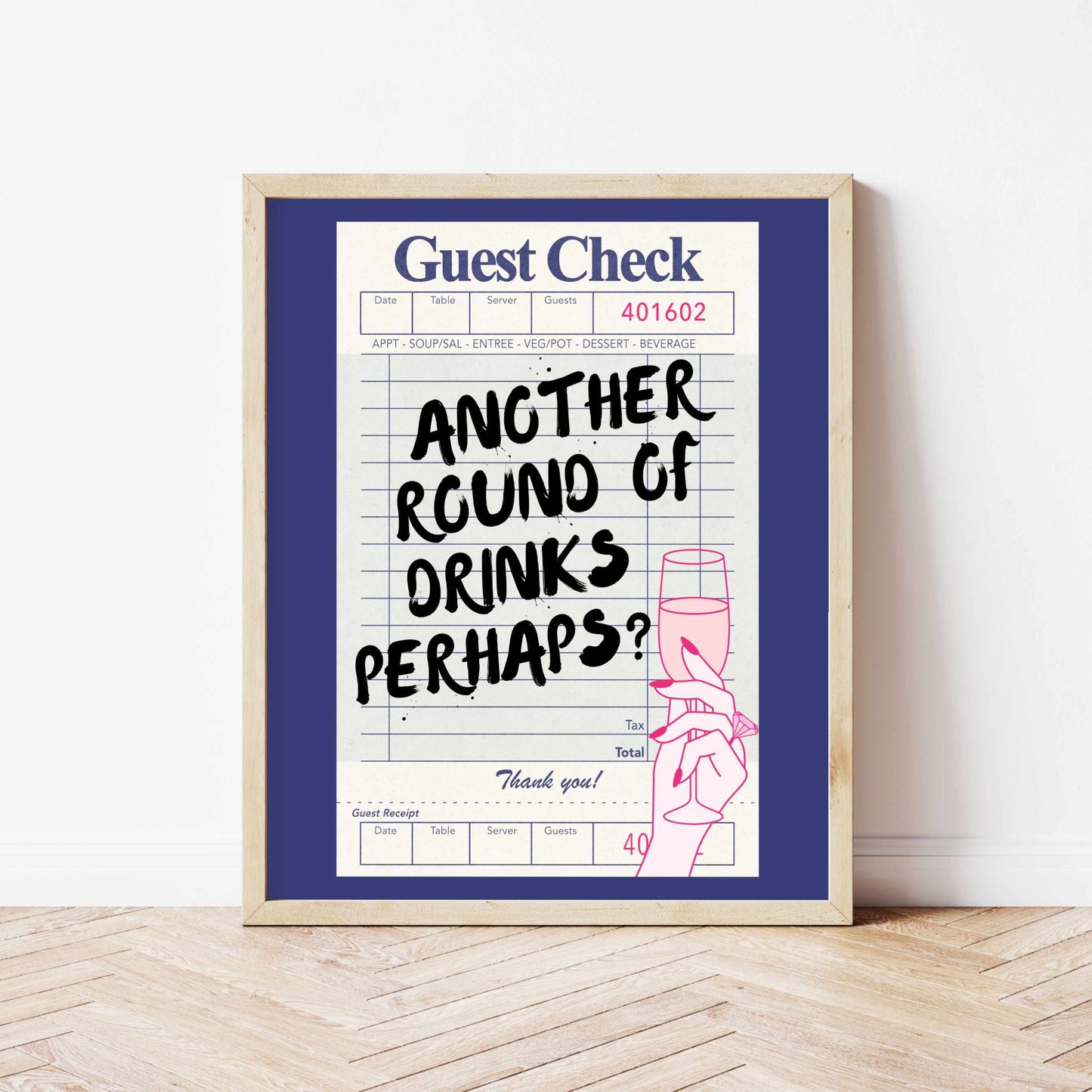 a picture of a poster on a wall that says, another round of drinks per