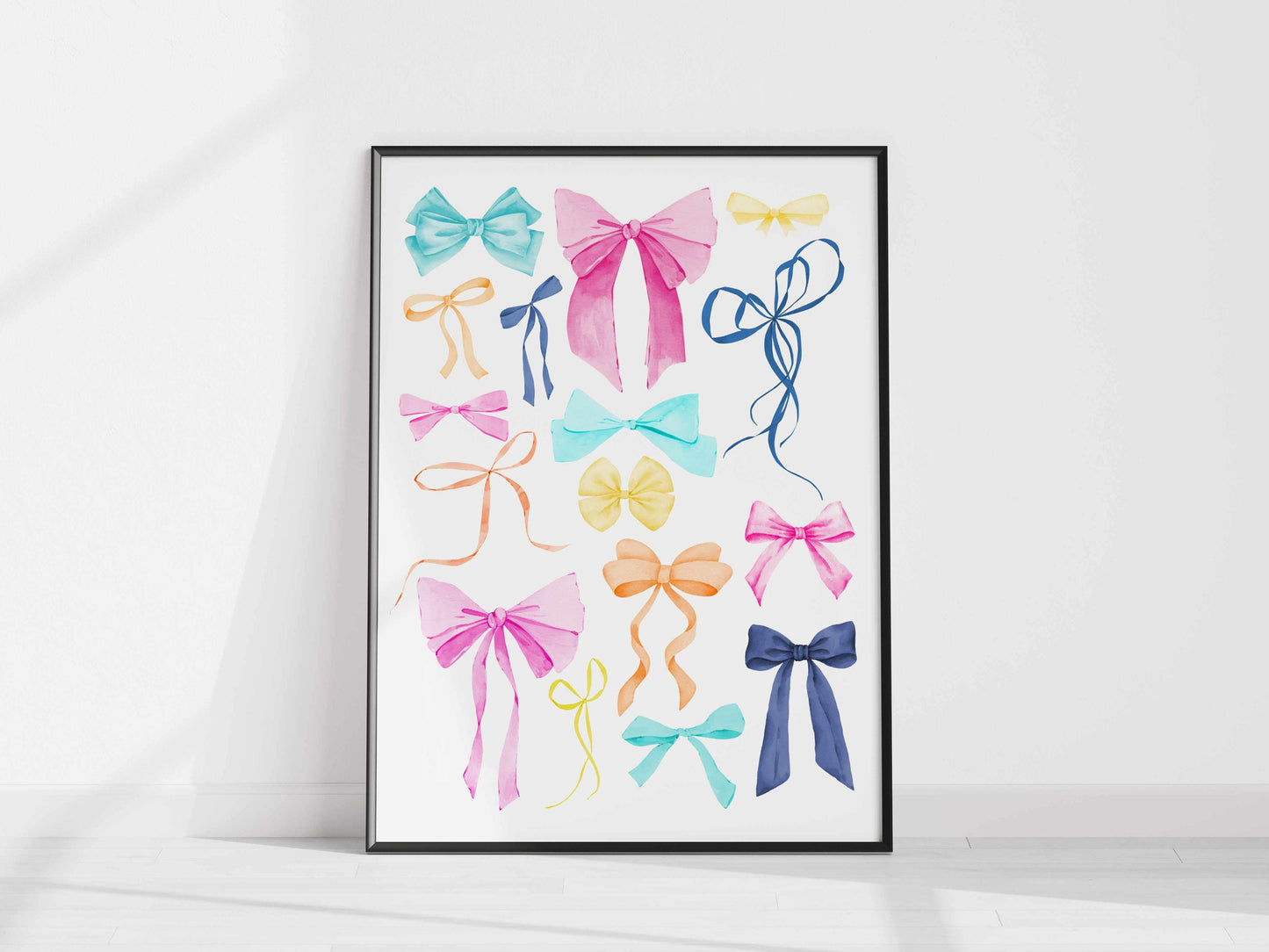 Printed Coquette Room Decor Watercolor Bow Wall Art