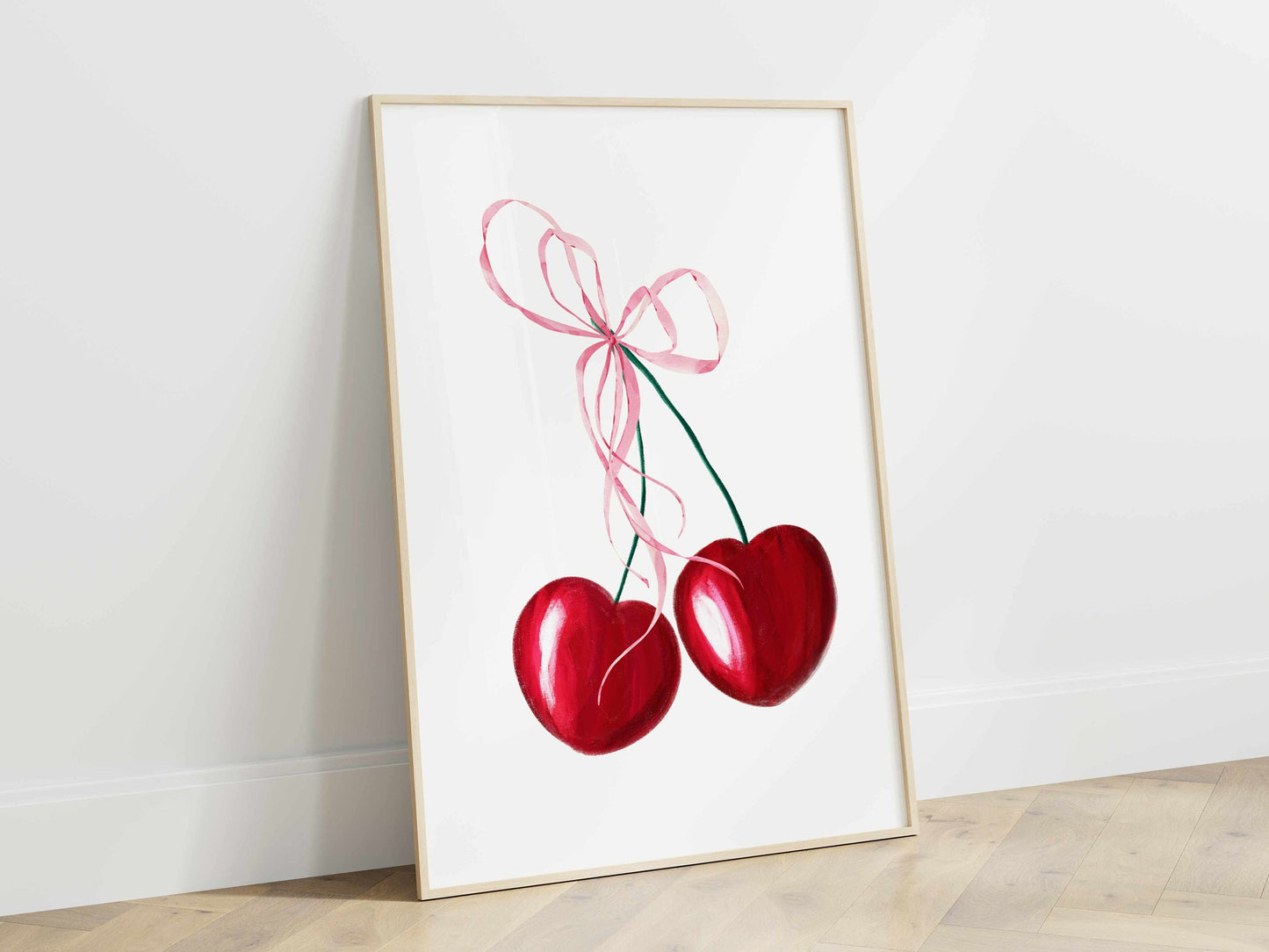 Printed Cherry Wall Art Coquette Room Decor