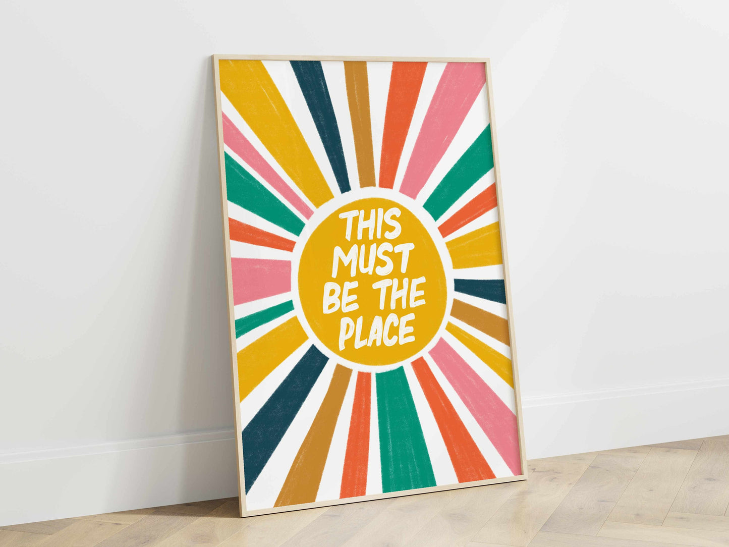 Printed Boho Sun Wall Art This Must Be the Place Quote