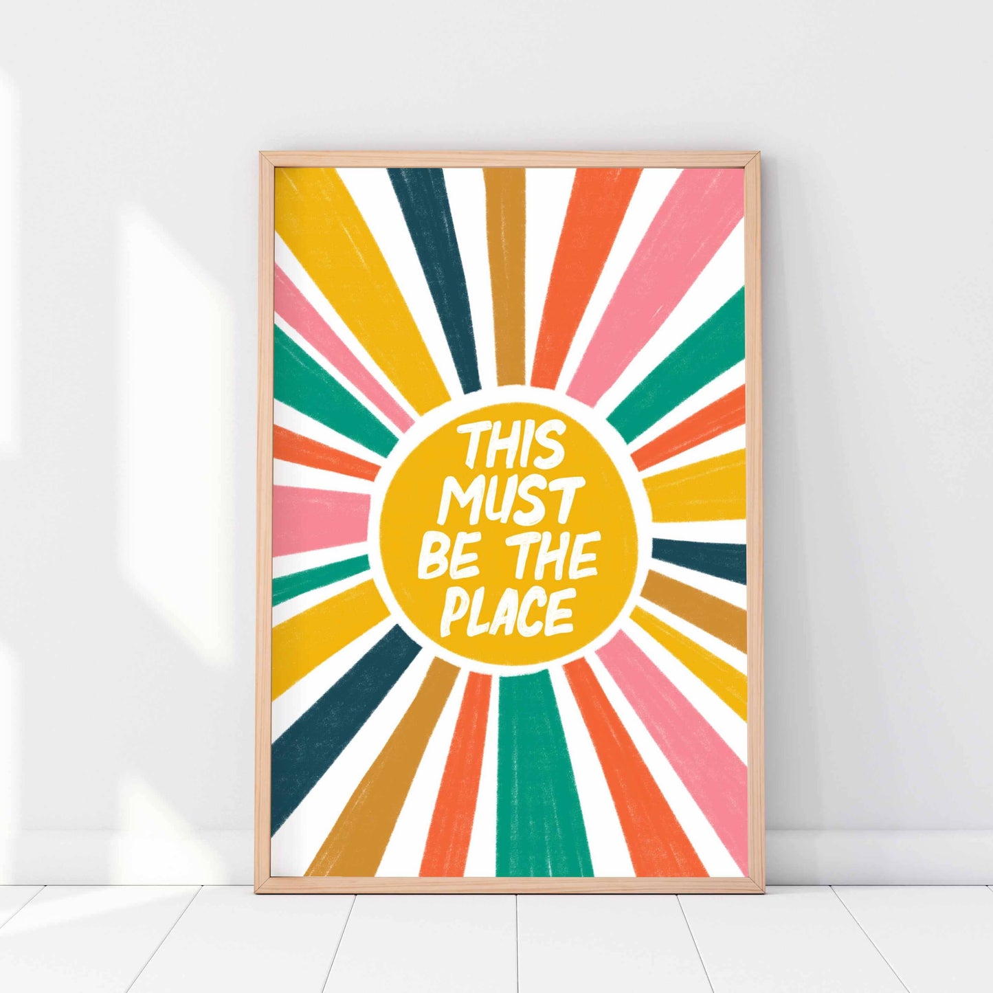 Printed Boho Sun Wall Art This Must Be the Place Quote