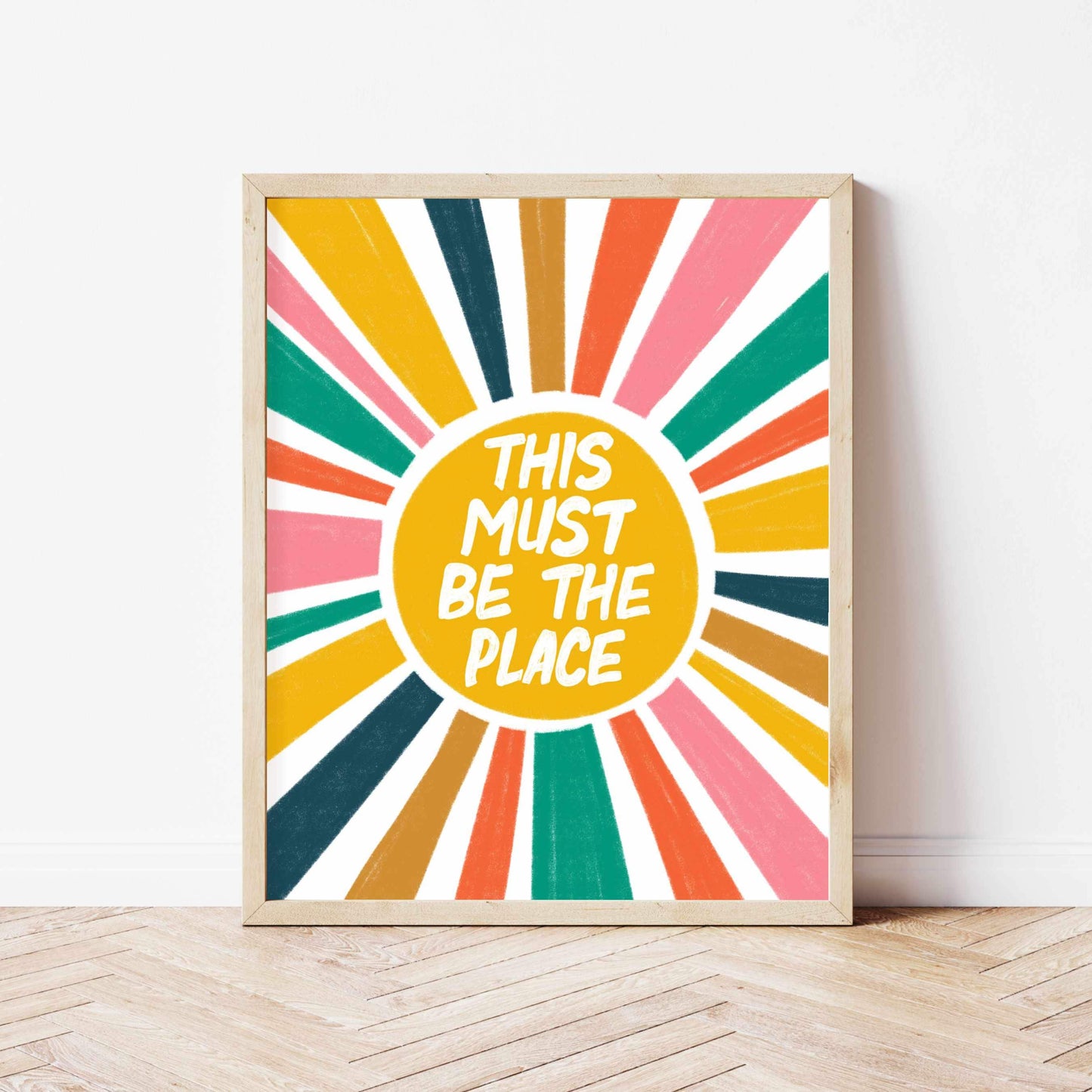 Printed Boho Sun Wall Art This Must Be the Place Quote