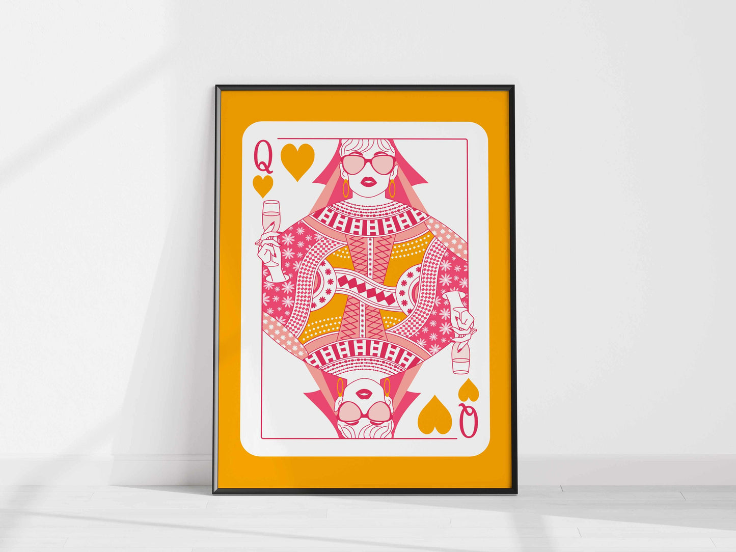 Printed Queen of Hearts Aesthetic Room Decor Poster