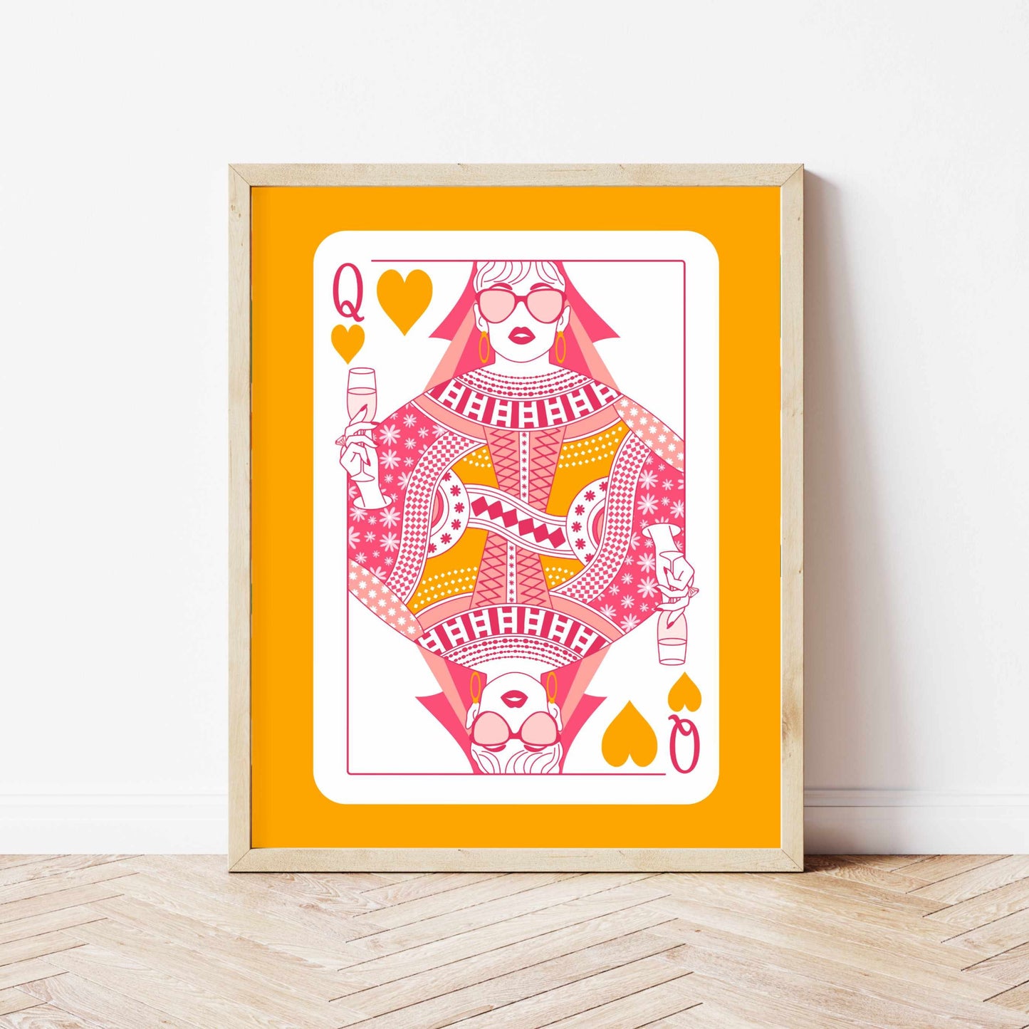 Printed Queen of Hearts Aesthetic Room Decor Poster