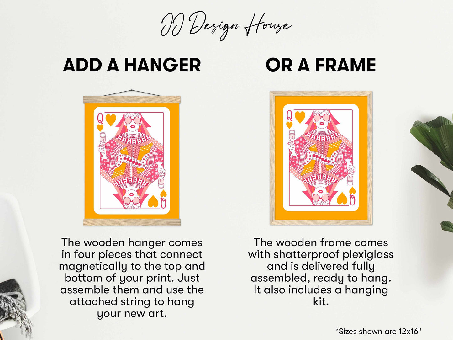 Printed Queen of Hearts Aesthetic Room Decor Poster