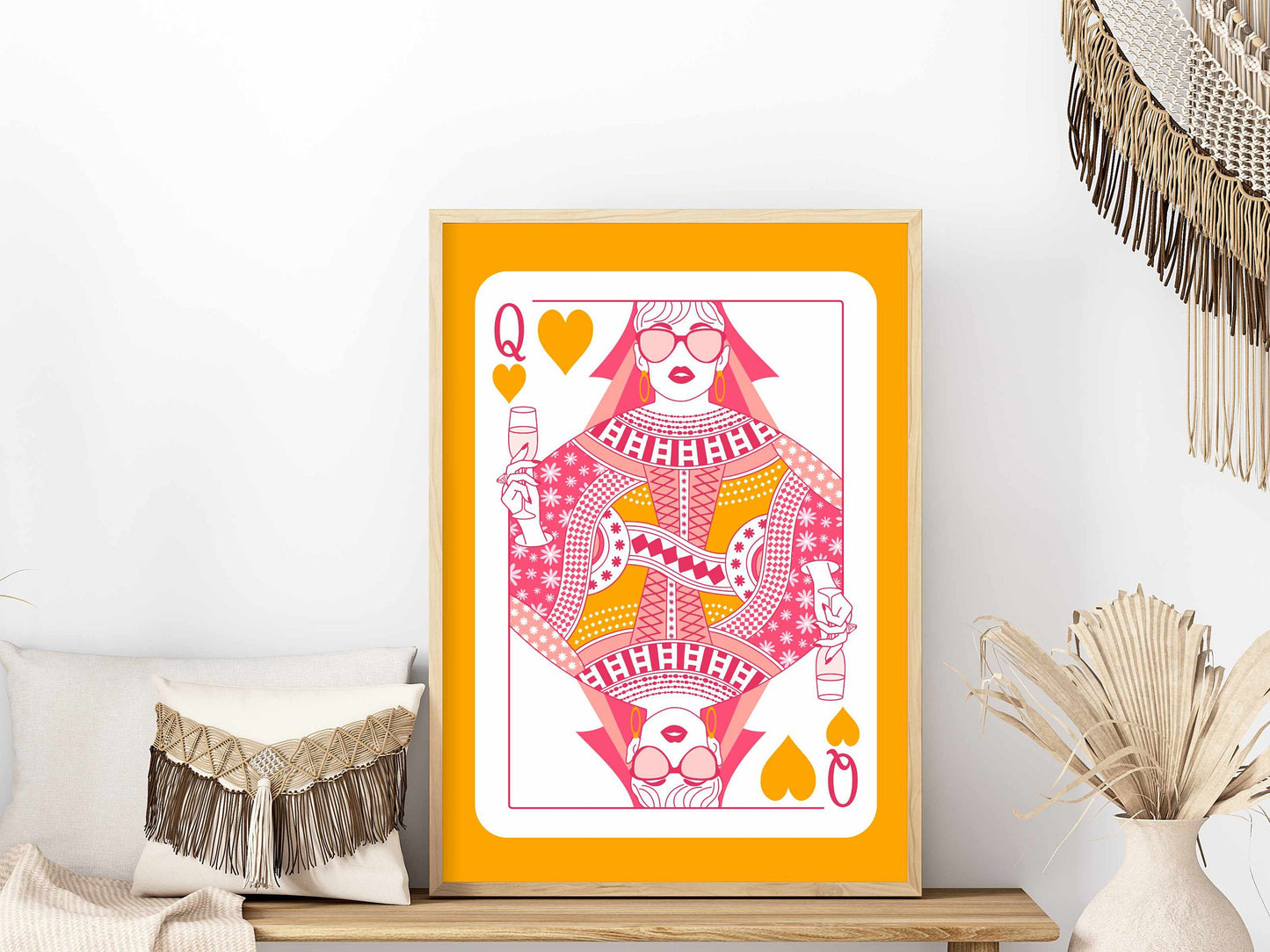 Printed Queen of Hearts Aesthetic Room Decor Poster