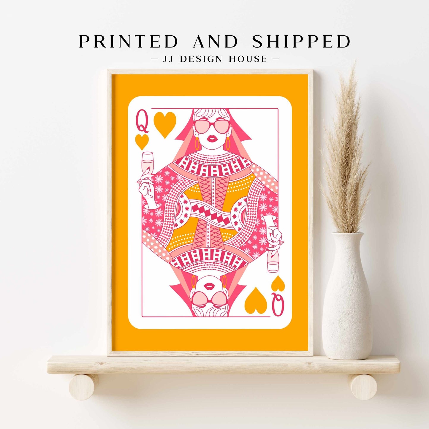 Printed Queen of Hearts Aesthetic Room Decor Poster