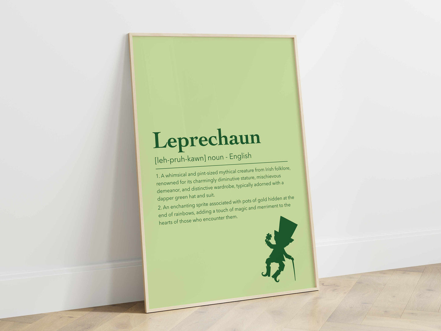 Printed Leprechaun Wall Art Green Decor