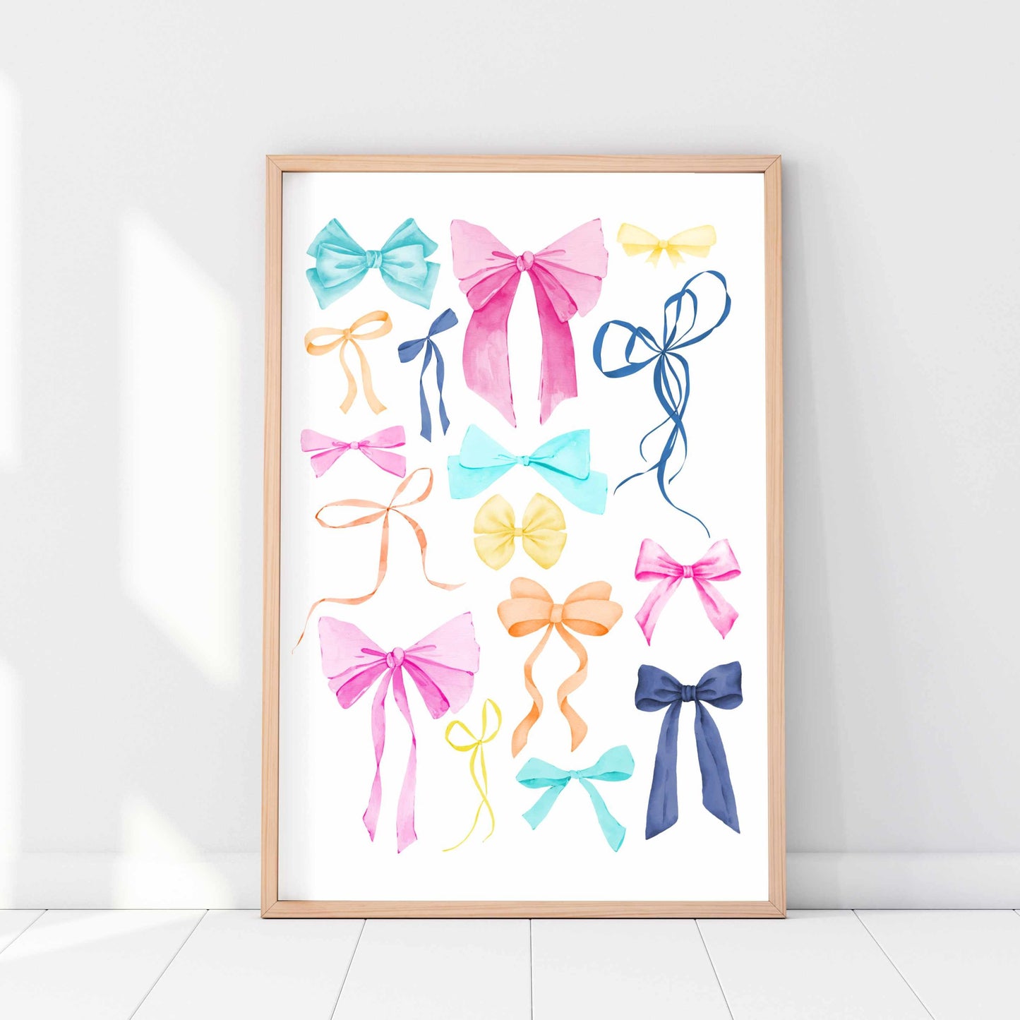 Printed Coquette Room Decor Watercolor Bow Wall Art