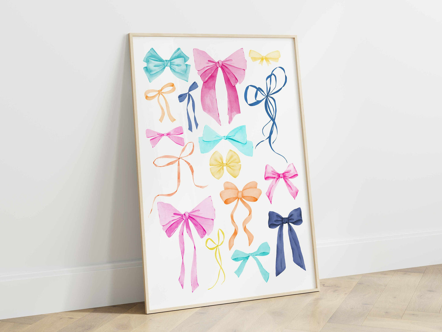 Printed Coquette Room Decor Watercolor Bow Wall Art