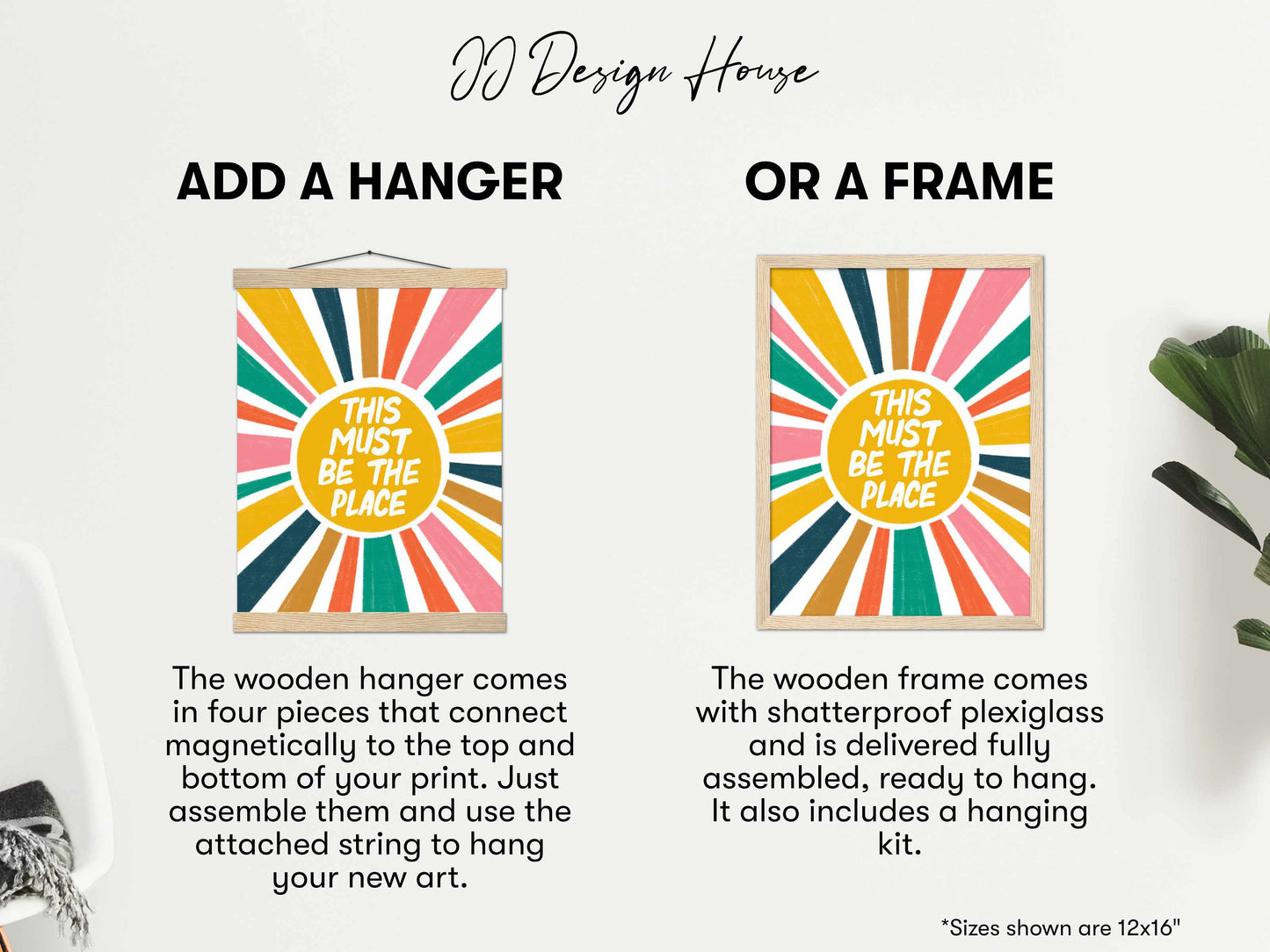 Printed Boho Sun Wall Art This Must Be the Place Quote