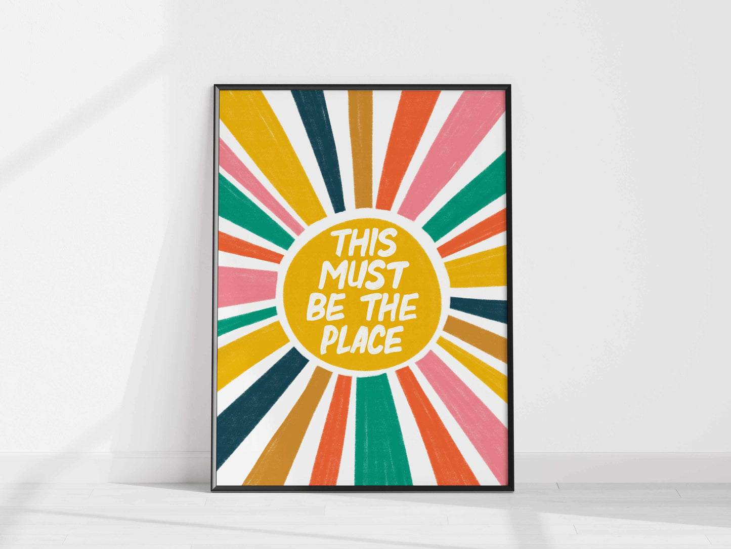 Printed Boho Sun Wall Art This Must Be the Place Quote