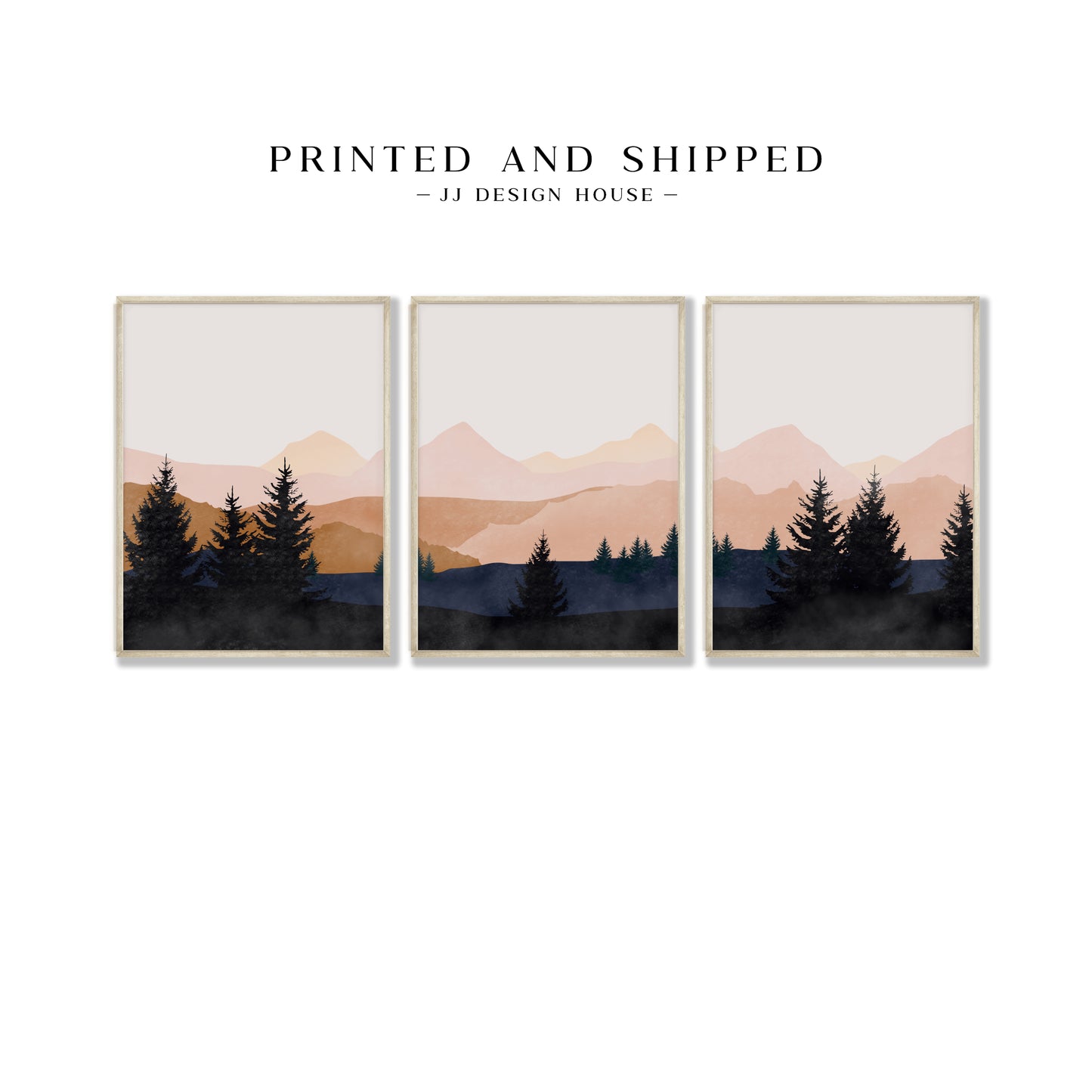 Printed Art Mountain Landscape Art Set