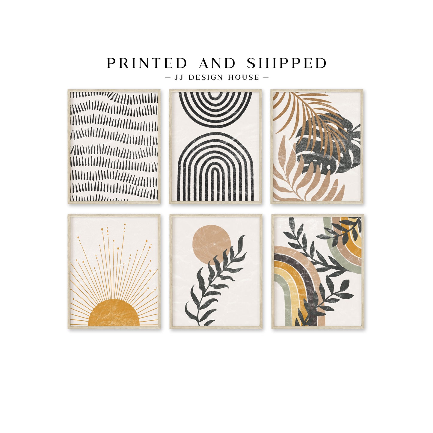 Printed Neutral Boho Art Gallery Wall Set