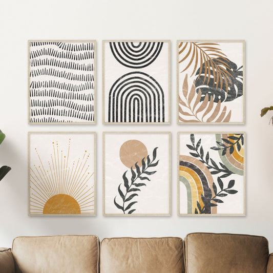 Printed Neutral Boho Art Gallery Wall Set