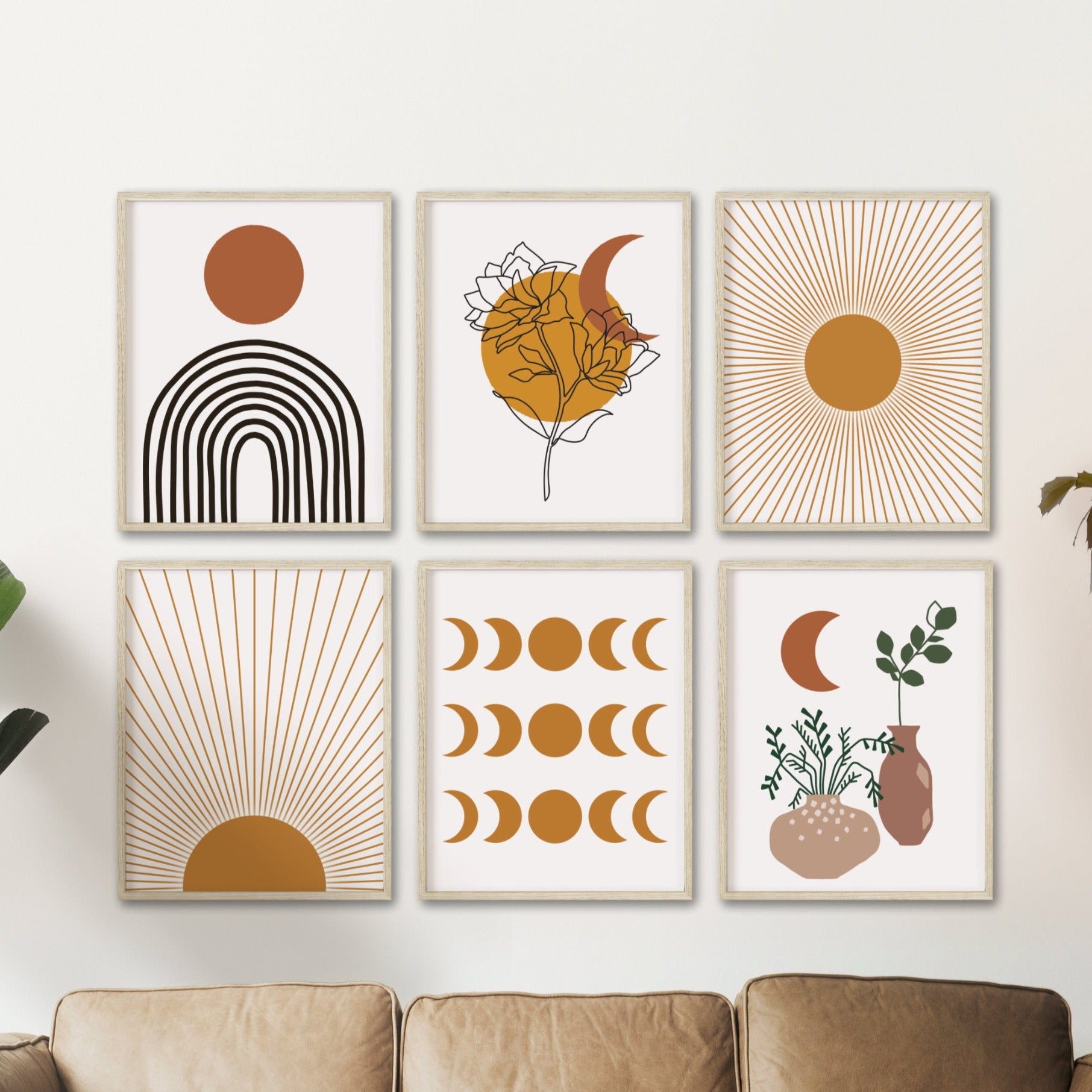 moon phases living room decor