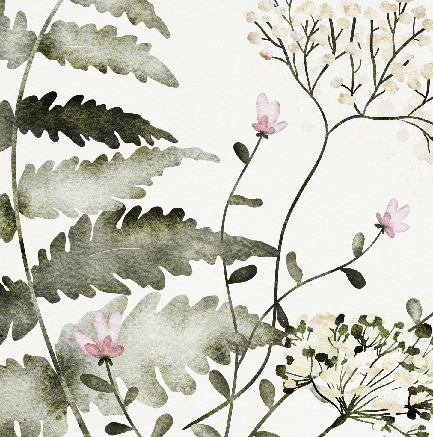 Printed Minimalist Botanical Watercolor Set of 3 Prints