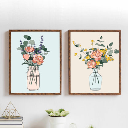 Printable Botanical Wall Art Print Set of 2