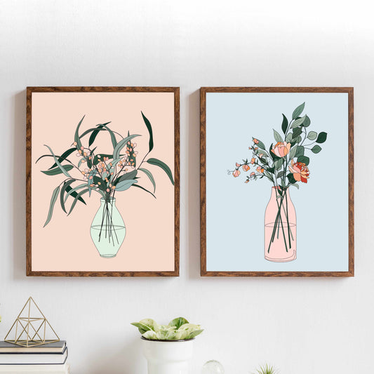 Printable Botanical Wall Art Print Set of 2