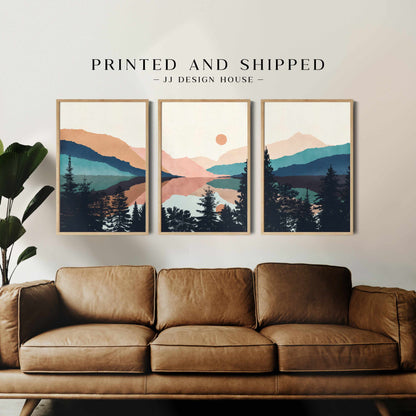 Printed 3 Piece Mountain Wall Art, Nature Wall Art Poster Print