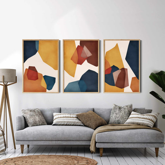 Printable Abstract Wall Art , Colorful Printable Set of 3