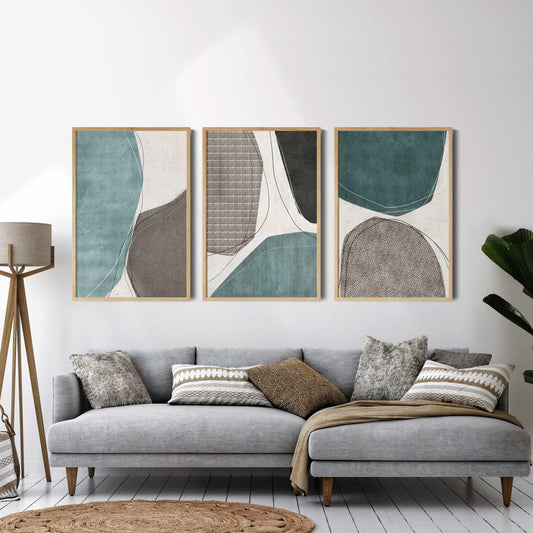 Printable Abstract Teal Wall Art