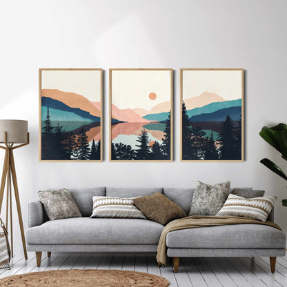 Printed 3 Piece Mountain Wall Art, Nature Wall Art Poster Print