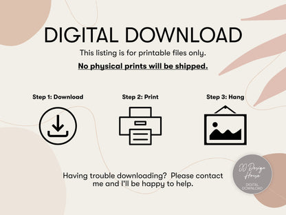 Printable Dark Botanical Wall Art Print Set of 2