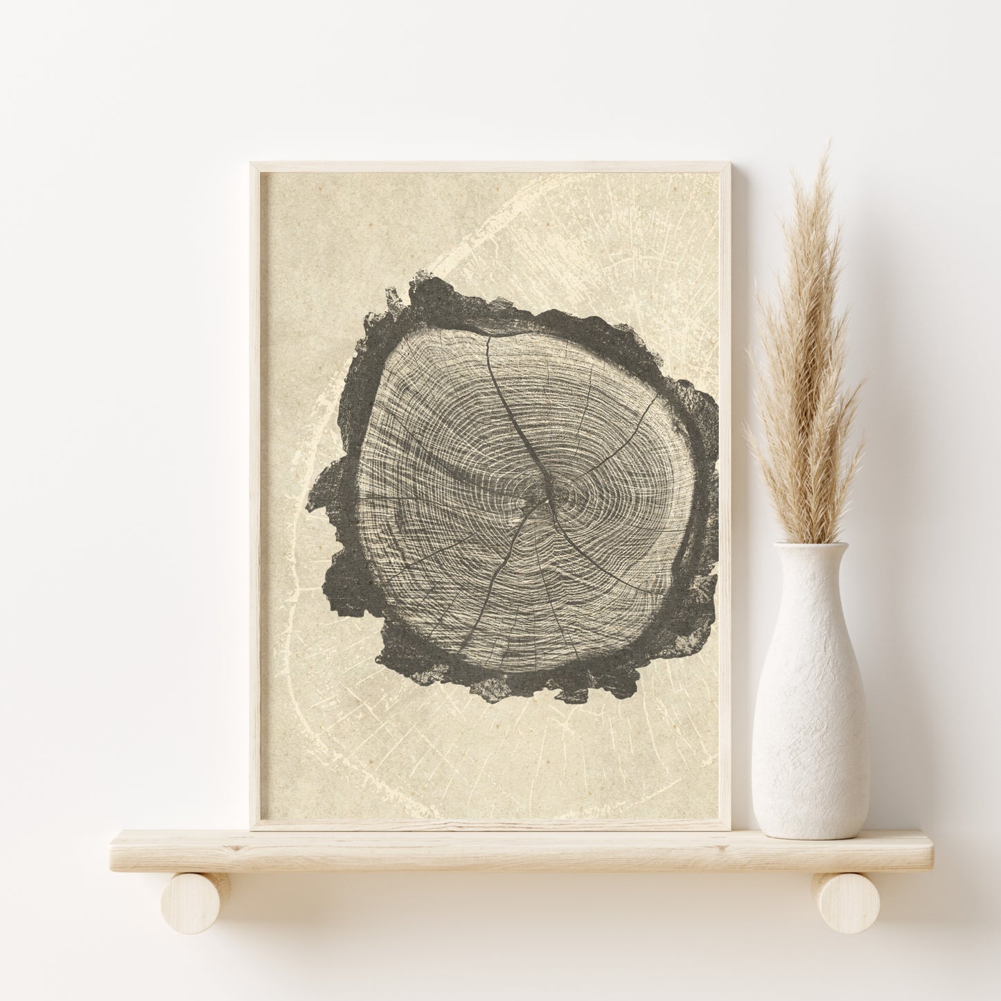 Printed Minimalist Tree Ring Set of 3 Prints