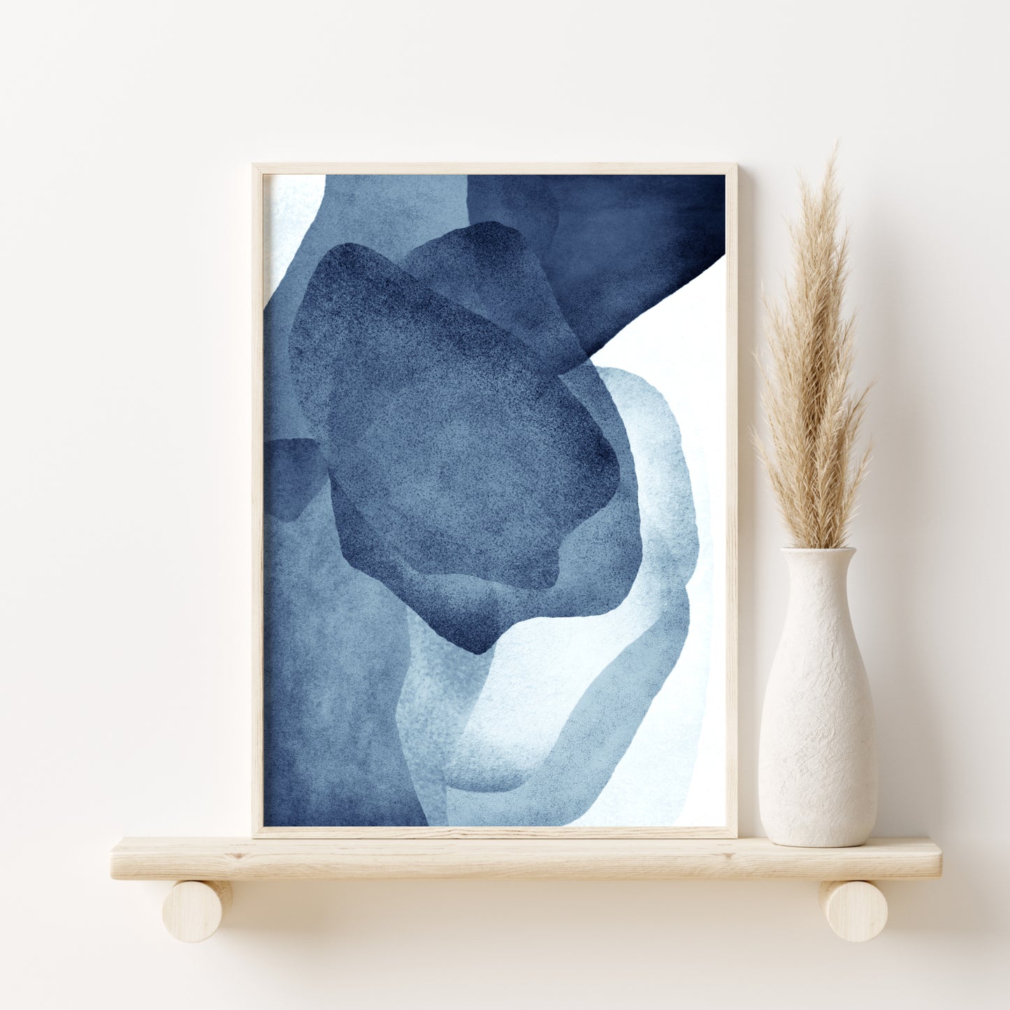 Printable Navy Blue Soft Mods Abstract Set of 3