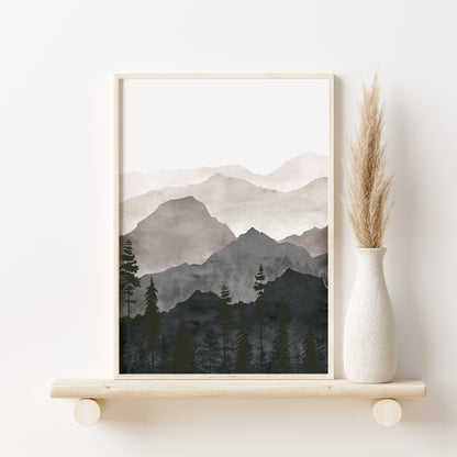 Printed Neutral Landscape Set of 3 Prints