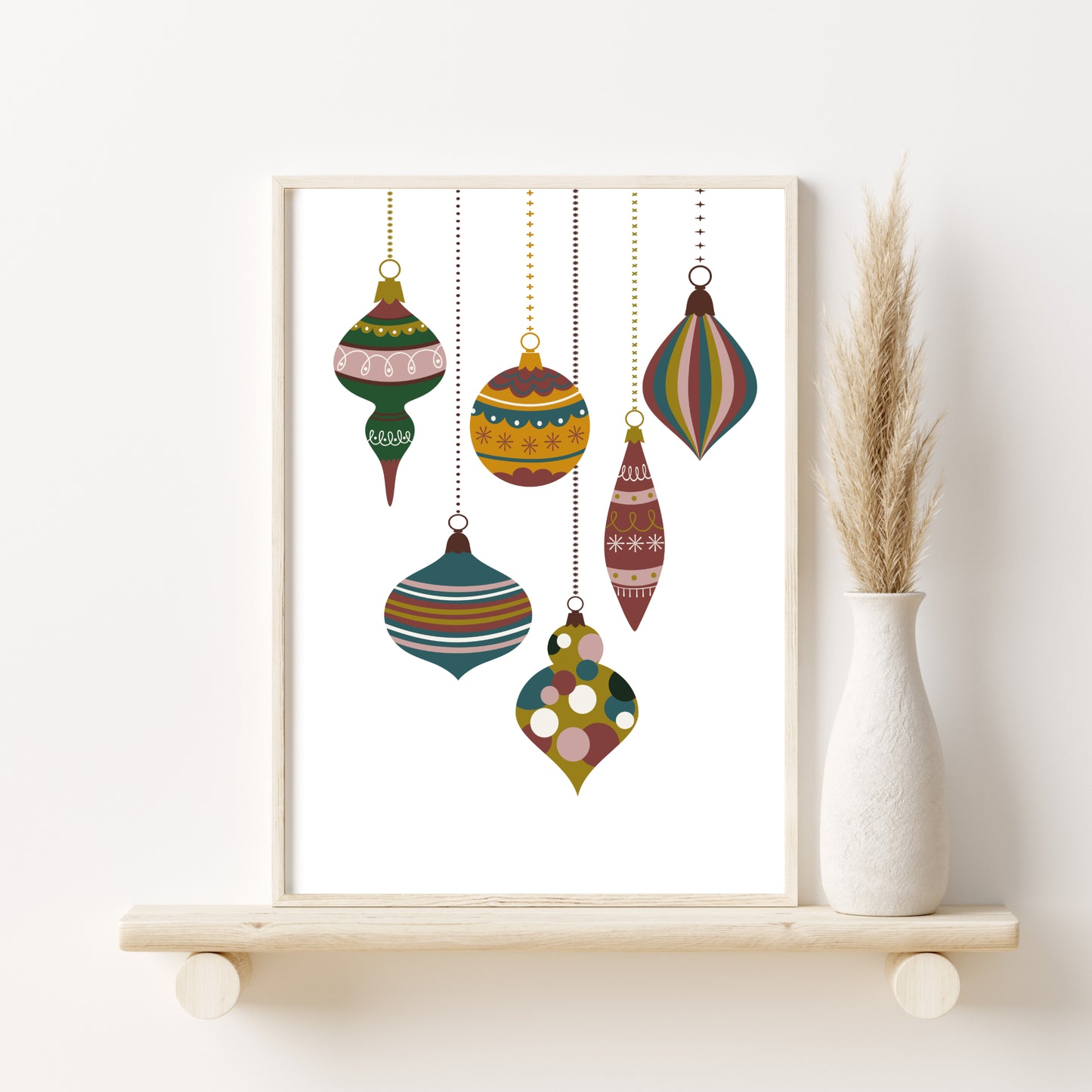 Printed Art Boho Christmas Prints Set