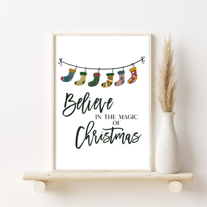 Printed Art Boho Christmas Prints Set