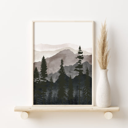 Printable Neutral Mountain Landscape Set of 3